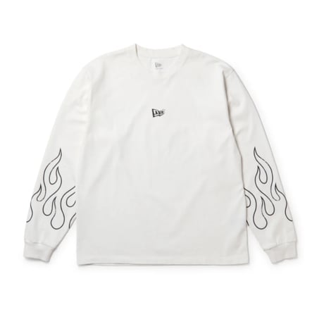 【NEWERA】長袖 ウォッシュド コットン Tシャツ The Flame オフホワイト