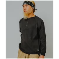 【BIG MIKE】Honeycomb Waffle Henry Neck Midweight L/S