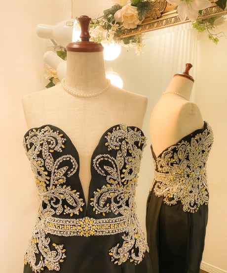 JOVANI 2wayストラップ マーメイドドレス　ブラック　MLサイズ