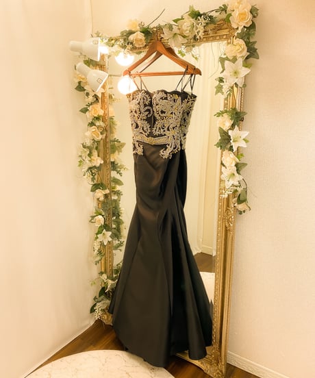 JOVANI 2wayストラップ マーメイドドレス　ブラック　MLサイズ