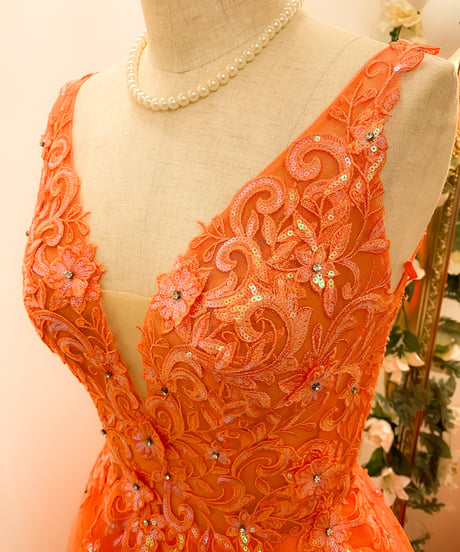 JOVANI Vネックレースボールガウン Mサイズ
