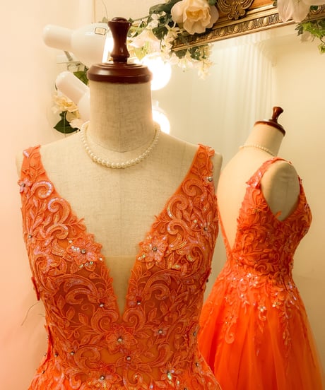JOVANI Vネックレースボールガウン Mサイズ