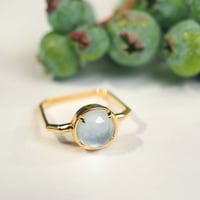 perfume bottle series　ring＜sky blue topaz & shell＞