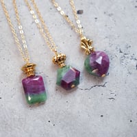 perfume bottle series　necklace＜ruby in zoisite＞