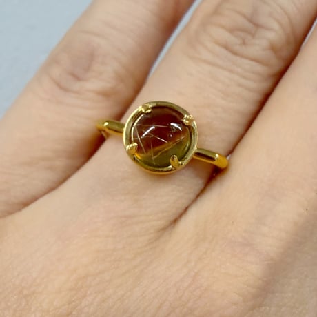 perfume bottle series　ring＜picture agate ＆ rutile quartz＞