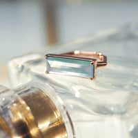 perfume bottle series　earcuff Square size＜green agate ＆ shell & quartz＞
