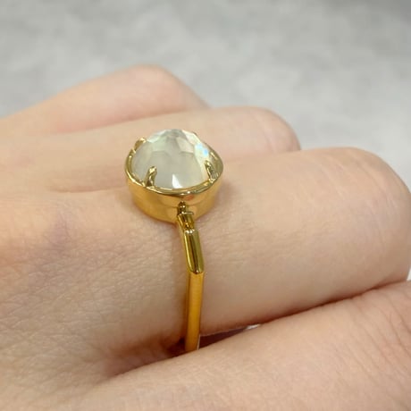 perfume bottle series　ring＜lemon quartz & shell＞