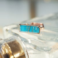 perfume bottle series　earcuff Square size＜turquoise & rutile quartz＞