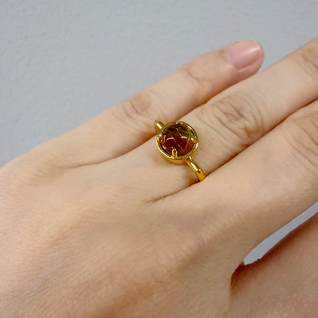 perfume bottle series　ring＜picture agate ＆ rutile quartz＞