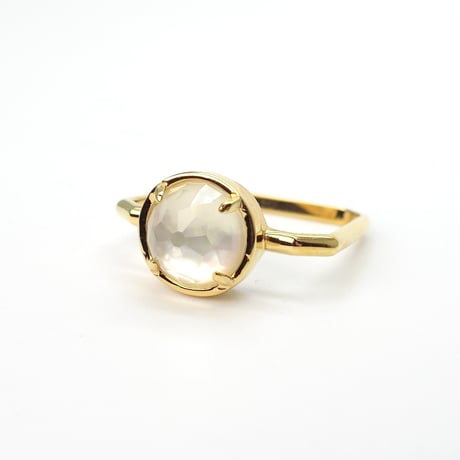 perfume bottle series　ring＜lemon quartz & shell＞