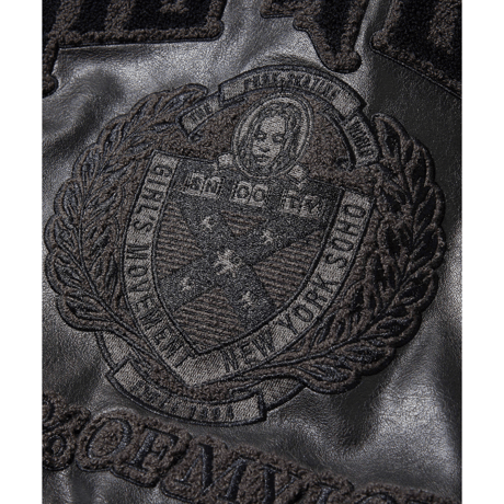 X-girl / FAUX LEATHER LOGO PATCH JACKET
