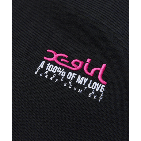 X-girl / FACE BOX AND MESSAGE ZIP UP SWEAT HOODIE