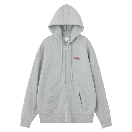 X-girl / FACE BOX AND MESSAGE ZIP UP SWEAT HOODIE