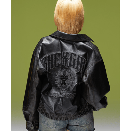 X-girl / FAUX LEATHER LOGO PATCH JACKET
