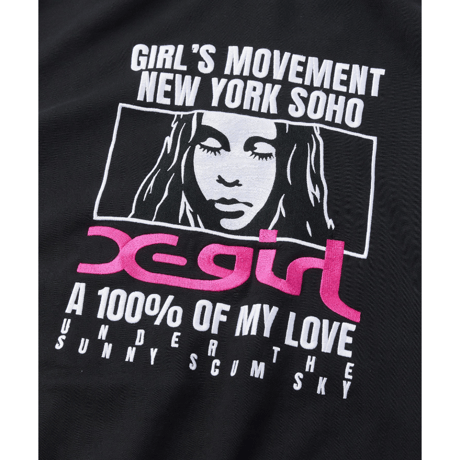 X-girl / FACE BOX AND MESSAGE ZIP UP SWEAT HOODIE