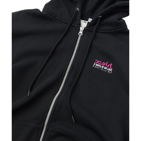 X-girl / FACE BOX AND MESSAGE ZIP UP SWEAT HOODIE
