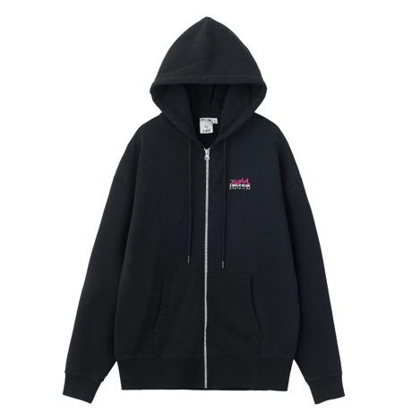 X-girl / FACE BOX AND MESSAGE ZIP UP SWEAT HOODIE