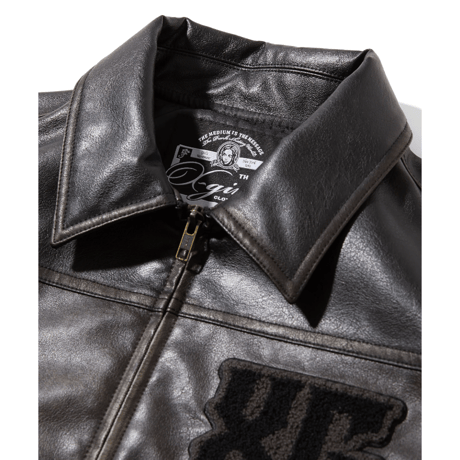 X-girl / FAUX LEATHER LOGO PATCH JACKET