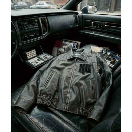 X-girl / FAUX LEATHER LOGO PATCH JACKET