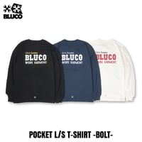 BLUCO(ブルコ) OL-12-034 ポケット L/S Tシャツ -BOLT- 3色(BLACK/NAVY/WHITE)