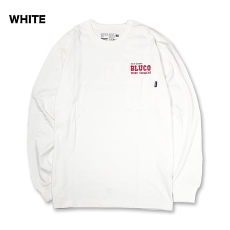 BLUCO(ブルコ) OL-12-034 ポケット L/S Tシャツ -BOLT- 3色(BLACK/NAVY/WHITE)