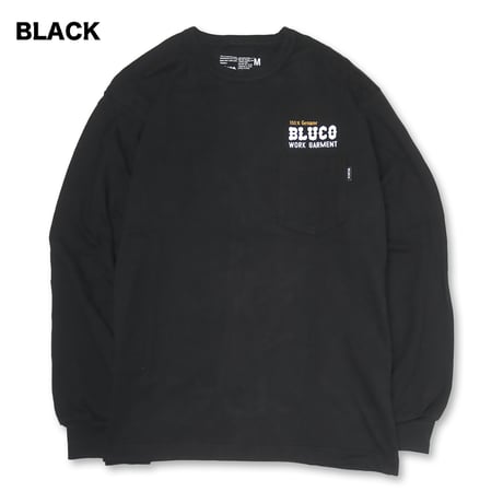 BLUCO(ブルコ) OL-12-034 ポケット L/S Tシャツ -BOLT- 3色(BLACK/NAVY/WHITE)