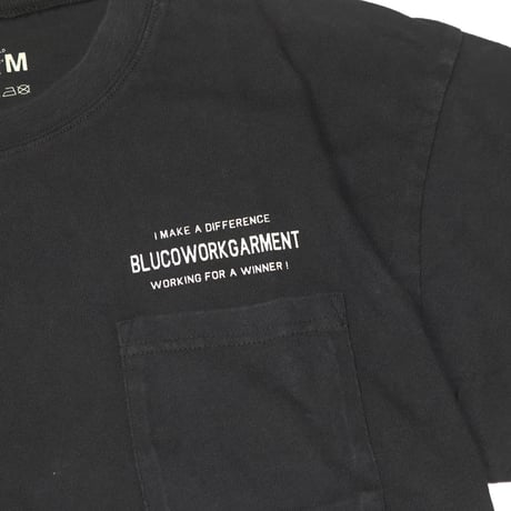 BLUCO(ブルコ) OL-22-057 ピグメントポケットTシャツ -Ticket- 2色(BLACK/GRAY)