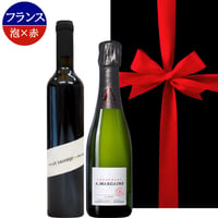 お歳暮 お酒 シャンパン 自然派 赤ワイン 2本 ギフト フランス シャンパーニュ プルミエ・クリュ オーガニック ビオ 赤 泡 辛口 500ml 375ml ハーフ 誕生日 クリスマス 退職祝い