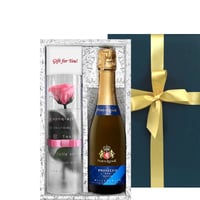 誕生日 御祝 バラ スパークリングワイン ギフトセット スパークリング イタリア 辛口 375ml プリザーブドフラワー ピンク 花 おしゃれ プレゼント 就職祝い 女性
