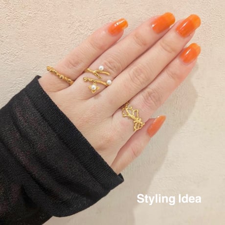 branch pearl ring 18kgp  #Free size