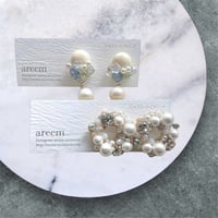 【Grace】ピアス/イヤリング｜スワロフスキー×パールのフープ｜金属アレルギー対応