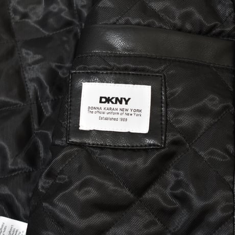 DKNY Faux Leather Bomber Jacket [DX691282] - Black