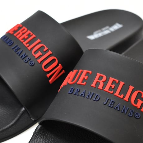 True Religion Weezy Logo Slide Sandal - Black