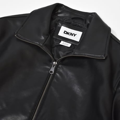 DKNY Faux Leather Bomber Jacket [DX691282] - Black