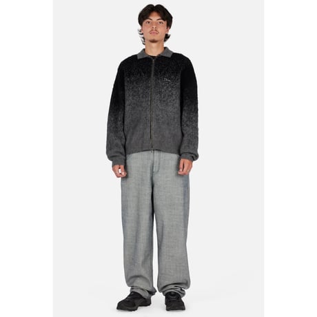 Dime Mohair Double Zip Knit - Black/Charcoal