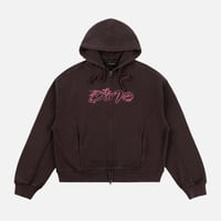 Dime Distressed Terry Zip Hoodie