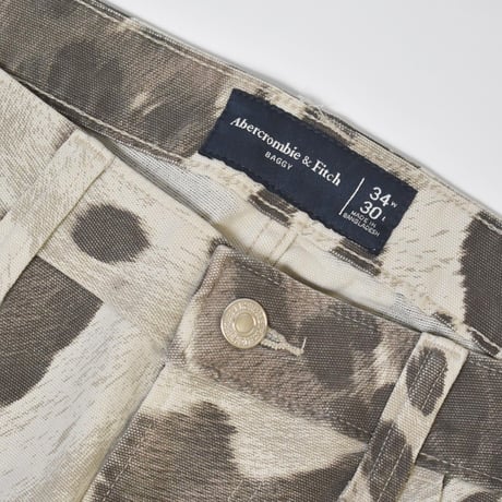 Abercrombie & Fitch Baggy 5pocket pants - Cream Pattern