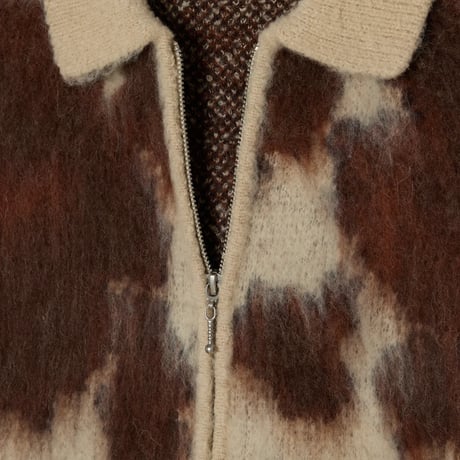 OBEY Cow Pattern Zip Sweater - Cow Multi
