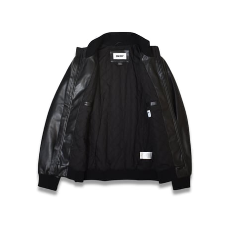 DKNY Faux Leather Moto Jacket [DX491399] - Black