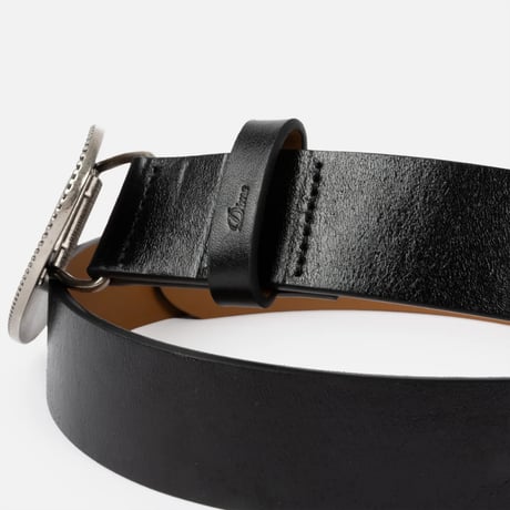 Dime Skull Leather Belt - Black