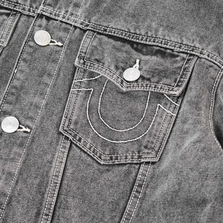 True Religion Jesse SN Trucker Jacket Jacket - Grey Wash
