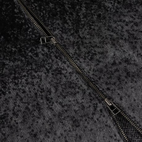 Dime Mohair Double Zip Knit - Black/Charcoal
