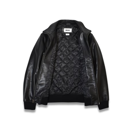 DKNY Faux Leather Bomber Jacket [DX691282] - Black