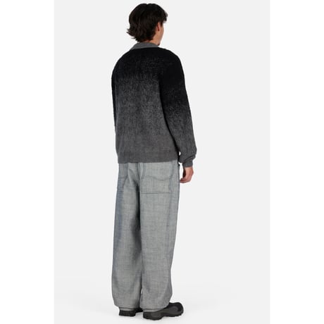 Dime Mohair Double Zip Knit - Black/Charcoal