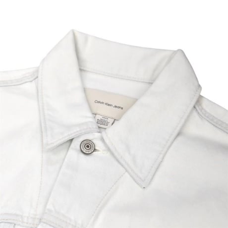 Calvin Klein 90's Bleach Trucker Jacket - White Blue