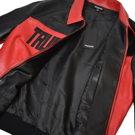 True Religion Color Blocked Logo Racing Jacket - Red