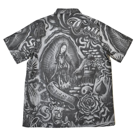 FB County Inked Up Hard Denim Short Sleeve Zip Shirt - Black