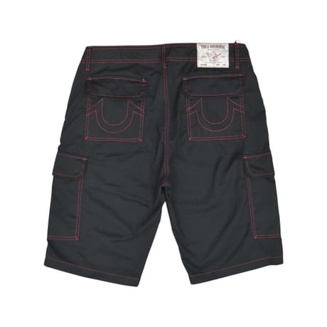 True Religion CSTM Cargo Shots - Jet Black / Red