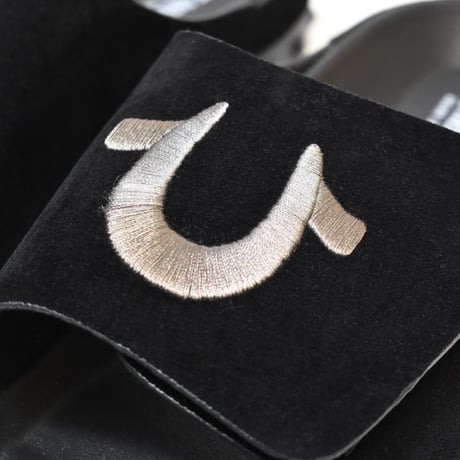 True Religion Logo Strap Slide Sandal - Black