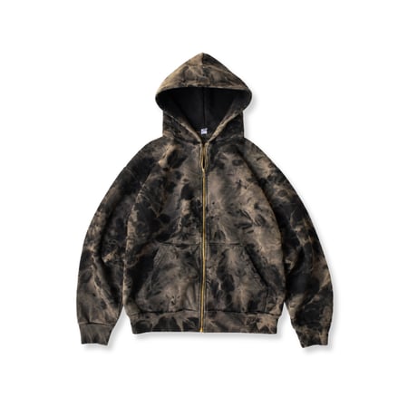 Los Angeles Apparel Custom Frost Bleached Sweat Parka - Black